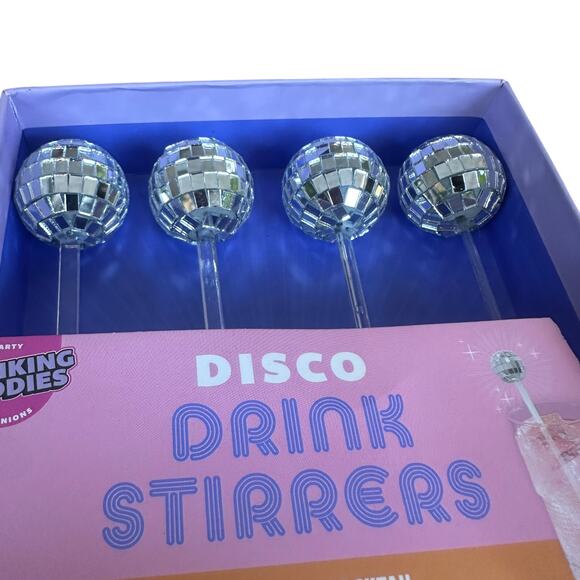Drinking Buddies Disco Ball Drink Stirrers, 12 Piece Set - Picture 1 of 5